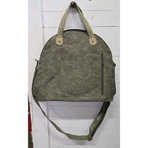 Wrangler Weekender Travel Bag Woven Top Woven Handle CC Olive Green Cross Body